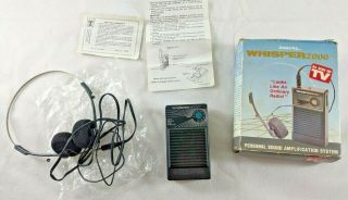 Whisper 2000 As Seen On Tv - Personal Sound Amp System Vintage 1989
