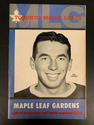 1958 Toronto Malboros Vs Peterborough Maple Leaf Gardens Program