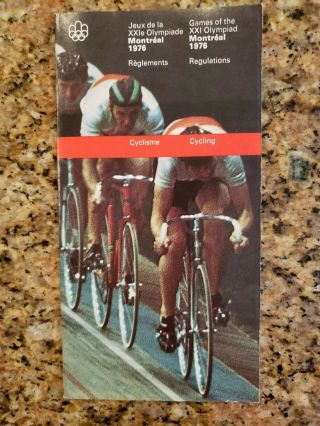 1976 Montreal Olympics Cycling Regulations Guide Book