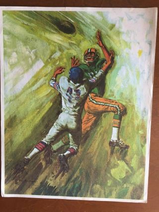 Vintage 1966 Green Bay Packers In Action Mobil Art Prints - - The Catch