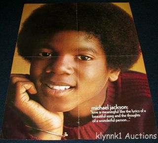 Michael Jackson Centerfold Poster Donny Osmond On Back Vintage 1970 