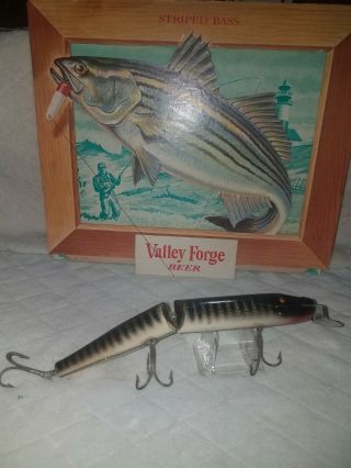 Vintage 11.  5 " Wooden Striped Bass Creek Chub Giant Pikie