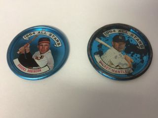 1964 Topps All Star Coins.  Mickey Mantle,  Brooks Robinson
