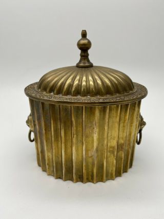 Vintage Antique Brass Tea Caddy Container Box