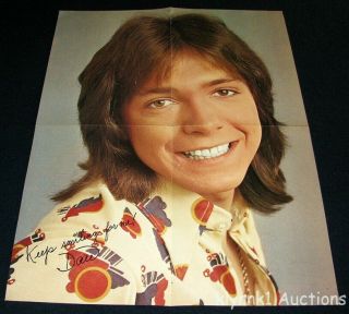 David Cassidy Poster Donny Osmond And Merrill On Back Vintage 1970 