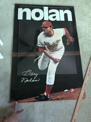Vintage 70s Gary Nolan Poster 1972 Cincinnati Reds Mlb Baseball Ohio