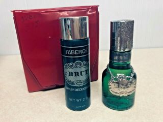 Vintage Brut Lotion For Men Faberge Gift Set After Shave Shaving Glass Bottle