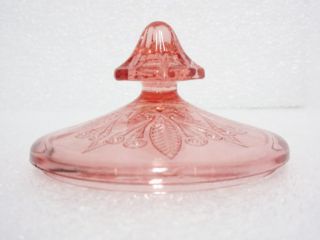 Vintage Pink Adam Sugar / Candy Lid Hard To Find / Old Jeannette Glass Co