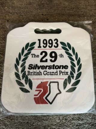 Vtg British Grand Prix 1993 Silverstone Spectator Seat Cushion Rare