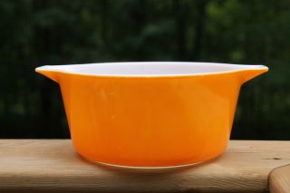 Vintage Pyrex Orange 1.  5 Qt Round Casserole Dish 474 - B Usa Solid Colour