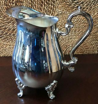 Vintage Gorham Heritage Silver Plate Water Pitcher Ice Lip,  Claw Feet,  Org.  Box