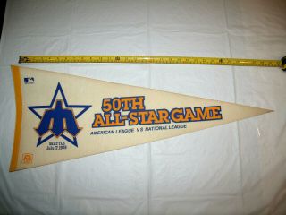 Seattle Mariners 1979 Mlb All Star Game Full Size Vintage Pennant Yellowed