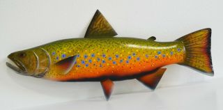 Paul Mcneal Brook Trout 14 - 1/2 " Wall Hanging - Fish Decoy,  Spearing,  Lure,  Fish