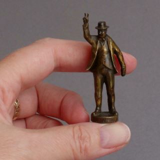 Vintage Bronze Brass Winston Churchill Pipe Tamper Wax Seal - V For Victory Ww2