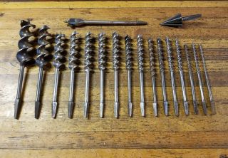 Antique Tools Brace Bit Hand Drill Auger Drill Bits Vintage Russell Jennings ☆us