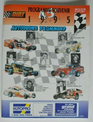 Autodrome Drummond Sportsman 1995 Official Program Drummondville Québec