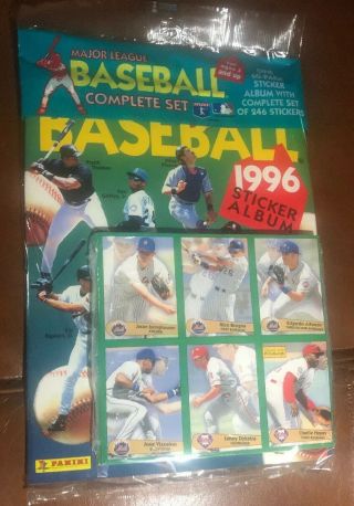 1996 Major League Baseball Card Panini 246 Stickers Set & Album Fleer