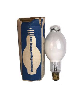 Vintage Westinghouse Lifeguard Mercury Vapor Lamp 175 Watt Frost White 8cbt37
