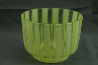 Vintage Blown Glass Decorative Bowl Stripe White Green