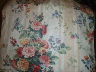 Set Of 2 Vintage Croscill Valances Floral Stripes