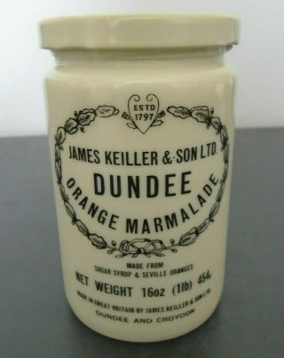 Vintage James Keiller & Son Dundee Croydon Orange Marmalade Jar