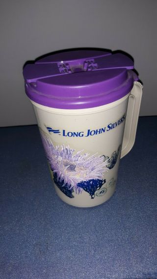 Vintage Long John Silvers Insulated Travel Tumbler 22oz Coffee Mug Cup Alpha Usa