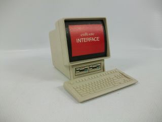 Vintage Miniature Computer Plastic Desktop Storage En Route Interface 4 " X 3 "