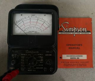 Simpson 260 Series Analog Volt Ohm Meter - Vintage,