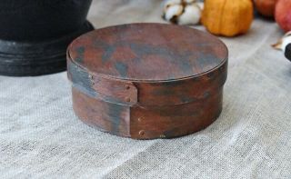 Antique Paint Decorated Pantry Box With Copper Nails