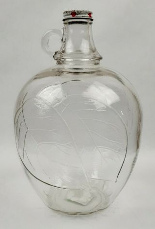 Vintage Glass Apple Cider Vinegar Jug One Gallon With Lid
