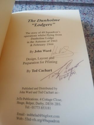 The Dunholme Lodgers 49 Squadron Bomber Command SIGNED John Ward & Ted Cachart 2