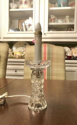 Vintage Crystal Cut Glass Small Boudoir Table Lamp