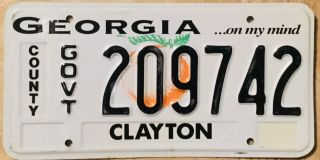 License Plate - Georgia County Government Official Exempt