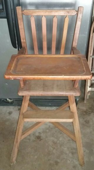 Vintage Antique Wooden High Chair Lehman Youngster Furniture