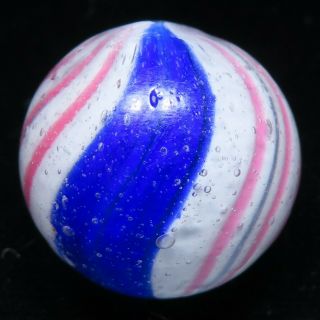 Bubbly Peppermint 21/32 " (. 66 ") Antique German Handmade Marble