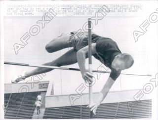 1961 Big 8 Track Meet Oklahoma State Pole Vault George Davies Press Photo
