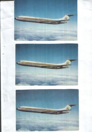 Three Different East African Airways Vc10 Airline - Issue Postcards See Scan