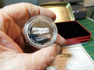 The Wright Brothers Commemorative Silver Clad Collector Coin w/Tin 2