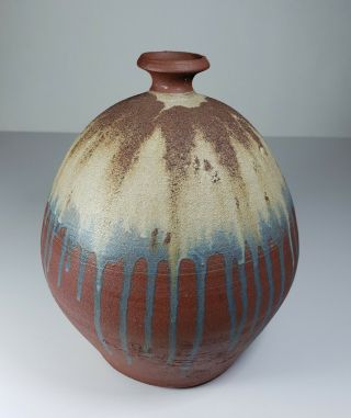 Vintage Signed Drip Glaze Studio Pottery Vase