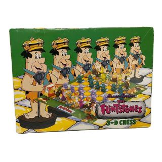 Vintage 1993 Hanna - Barbera The Flintstones 3 - D Chess Game Set Missing One Piece
