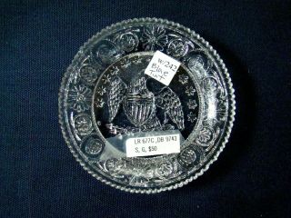 Antique Flint Glass Cup Plate Lee Rose 677 - C Blue Tint; Eapg,  Lacy,  Sandwich