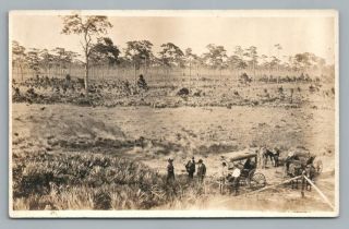 Florida Land Speculator Men Surveying Property Rppc Antique Horse Photo 1910s
