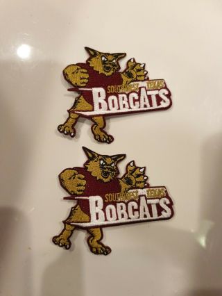 (2) Southwest Texas State Bobcats Iron On Embroidered Patches 3” X 3”