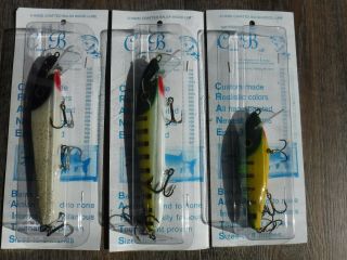 3 Crane Bait Musky Lures - - On Card - Great Colors - - Muskie Lures - - 207