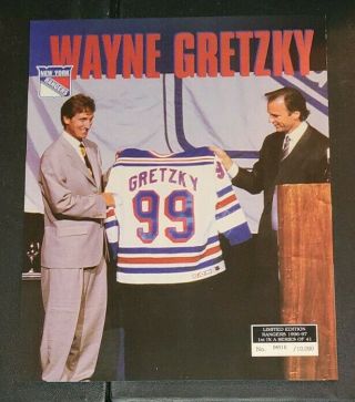 1996 - 97 York Rangers Wayne Gretzky 8x10 Limited Edition 04916/10,  000
