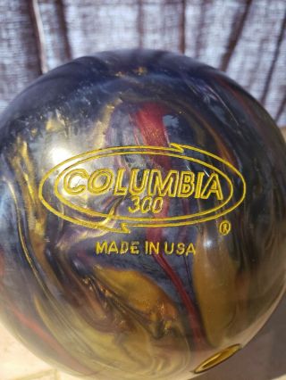 Vintage COLUMBIA 300 Wrath XP Bowling Ball Drilled 15 lb 10 oz 2