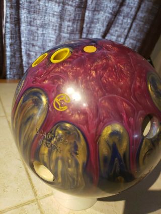 Vintage COLUMBIA 300 Wrath XP Bowling Ball Drilled 15 lb 10 oz 3