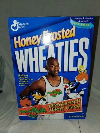 Michael Jordan 1996 Honey Frosted Wheaties Cereal Box Space Jam Bulls