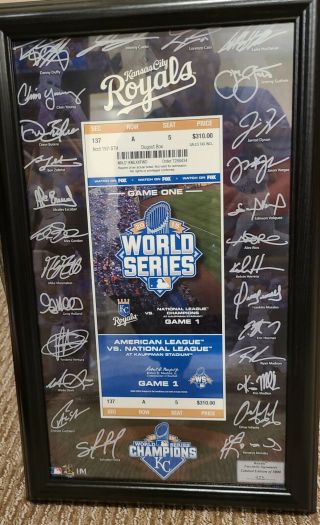 Kc Royal World Series Plaque With The Whole Teams Facsimile Signatures