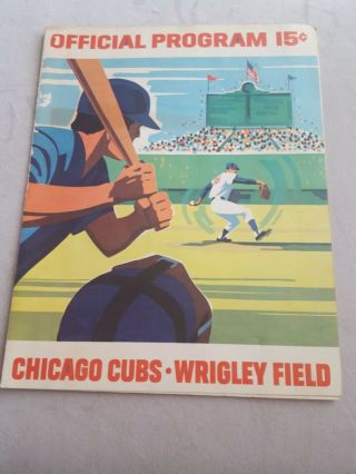 1971 Chicago Cubs Vs York Mets Program Scored Cubs Win